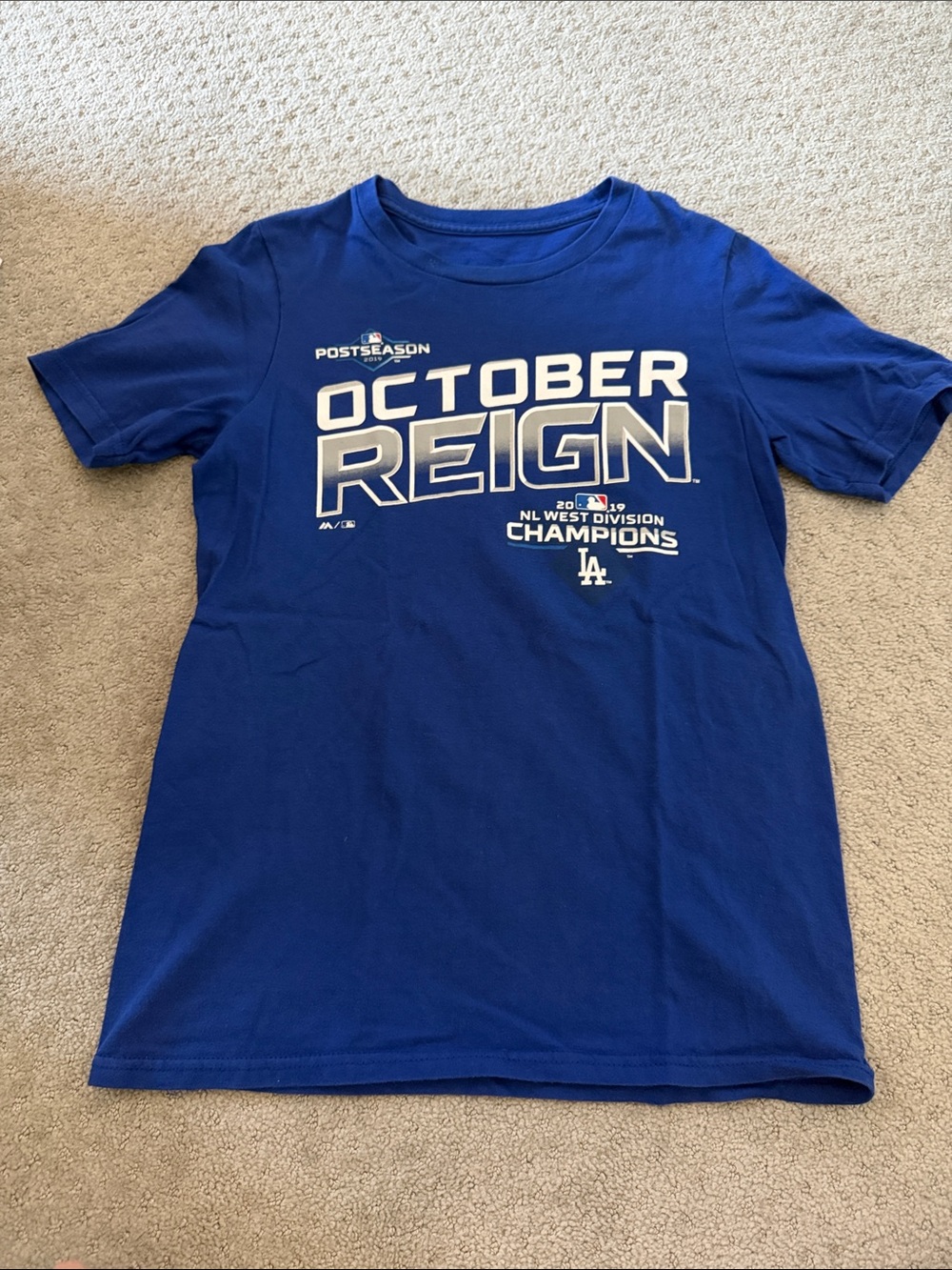 3 Dodgers Tshirts. 2019 NL West Champs, Bellinger and Seager shirts.